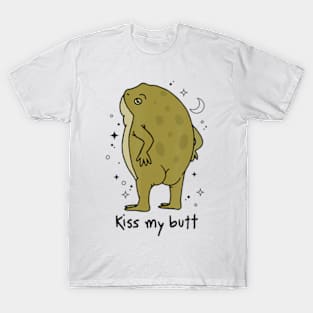 Frog Art Cottagecore Kiss My Butt T-Shirt